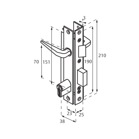 Herraje de cerraduras marca PHILLIPS: 3060 MM