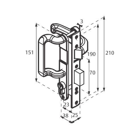 Herraje de cerraduras marca PHILLIPS: 3065 JM