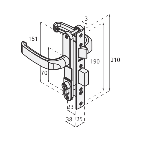 Herraje de cerraduras marca PHILLIPS: 3065 MM