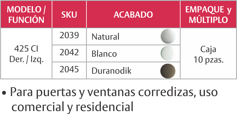 Herraje de cerraduras marca PHILLIPS: 425 CI