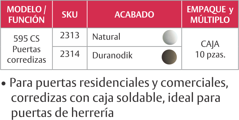 Herraje de cerraduras marca PHILLIPS: 595 CS